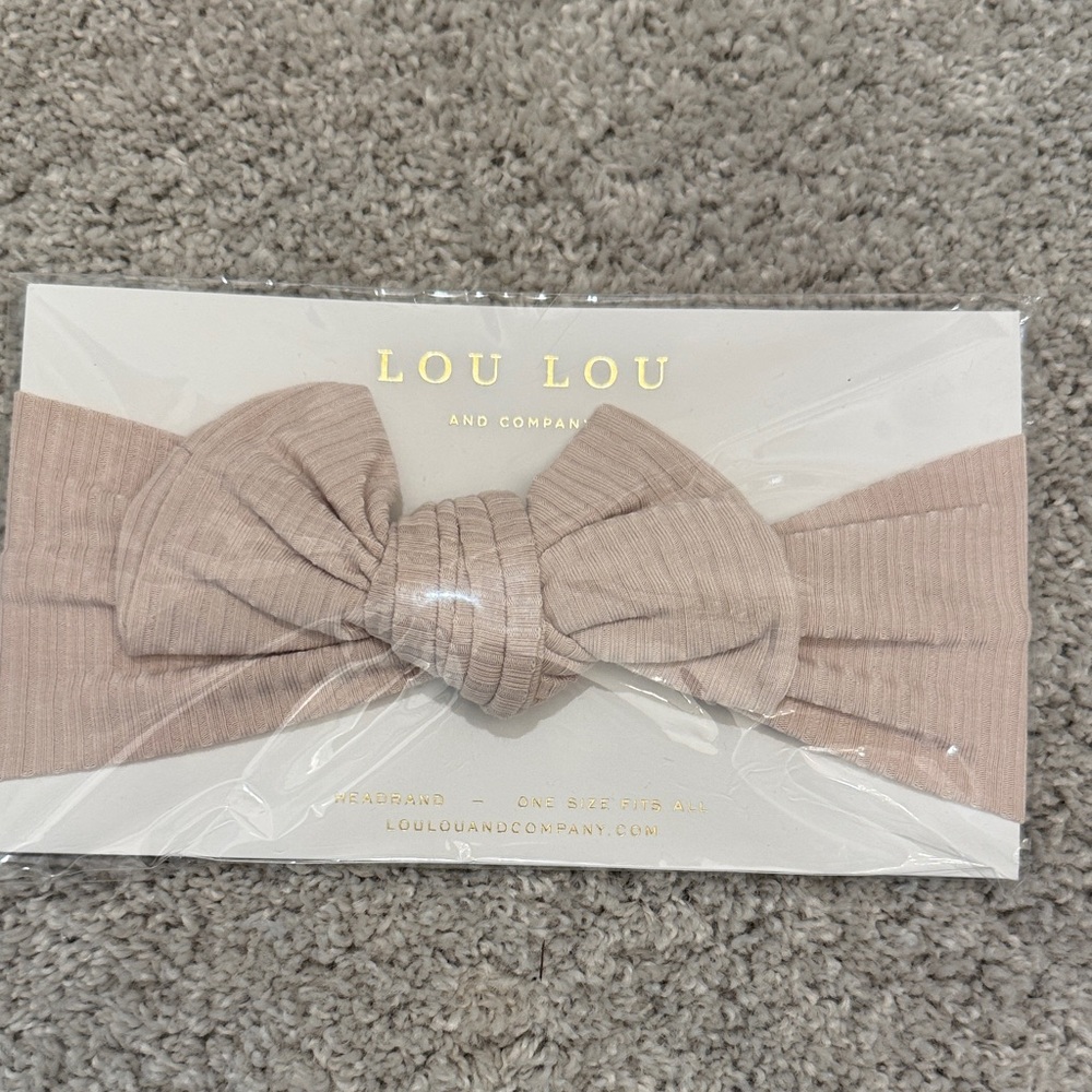Lou Lou & Company Ribbed Bow Headband - Dusty Pink